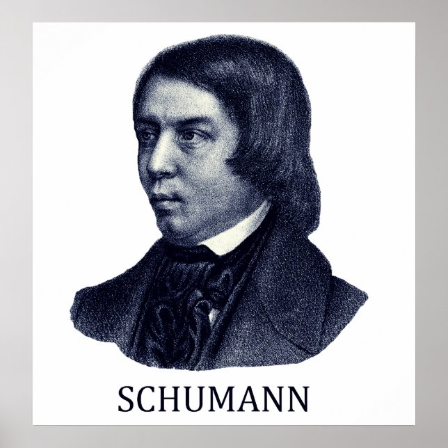 Robert Schumann, blue Poster (Front)