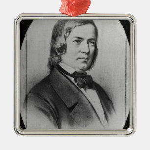 Robert Schumann  engraved from a photograph Metal Ornament