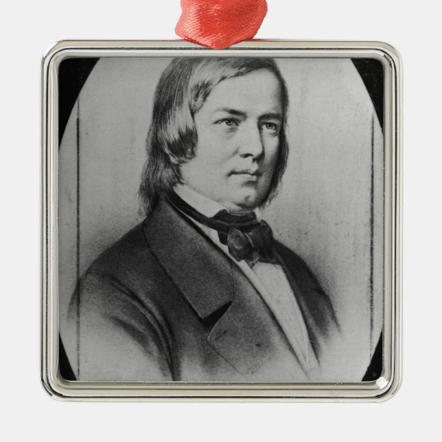 Robert Schumann  engraved from a photograph Metal Ornament (Front)