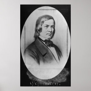 Robert Schumann  engraved from a photograph Poster
