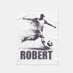 Robert Soccer Boys Personalised First Name Robert Fleece Blanket