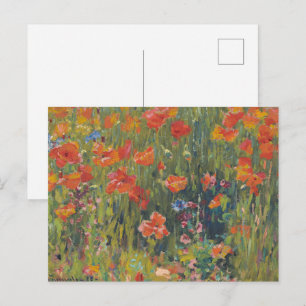 Robert Vonnoh Red Poppies 1888 Impressionist Art Postcard