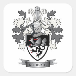 Roberts Family Crest Square Sticker