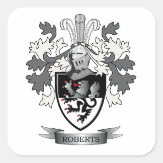 Roberts Family Crest Square Sticker