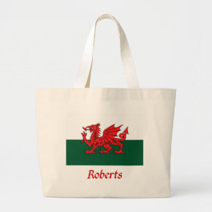 Roberts Welsh Flag Large Tote Bag
