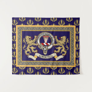 Robertson Clan Badge Personalized Blue Tapestry