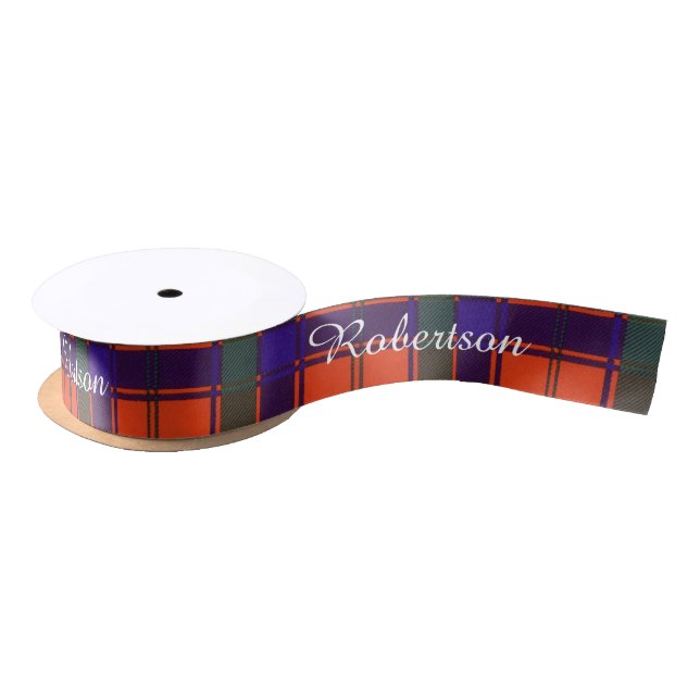 Robertson clan Plaid Scottish tartan Satin Ribbon (Spool)