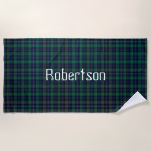 Robertson Clan Tartan Plaid Beach Towel