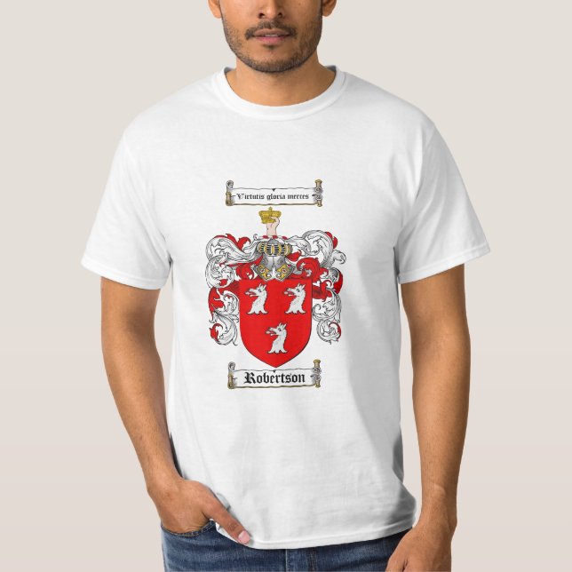 Robertson Family Crest - Robertson Coat of Arms T-Shirt (Front)