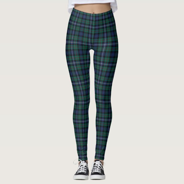 Robertson Hunting Tartan Plaid Pattern Leggings (Front)