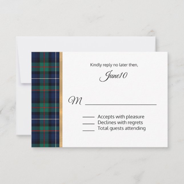 Robertson Plaid Wedding RSVP (Front)
