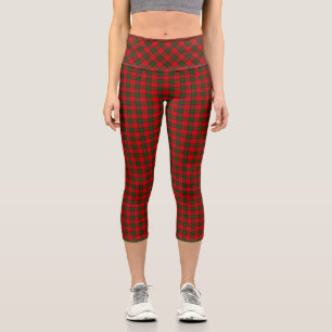 Robertson tartan red green plaid capri leggings