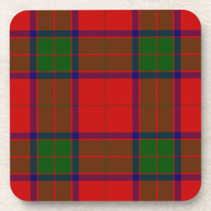 Robertson tartan red green plaid coaster