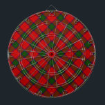 Robertson tartan red green plaid dartboard<br><div class="desc">Robertson clan tartan red green plaid</div>