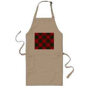 Robertson tartan red green plaid long apron