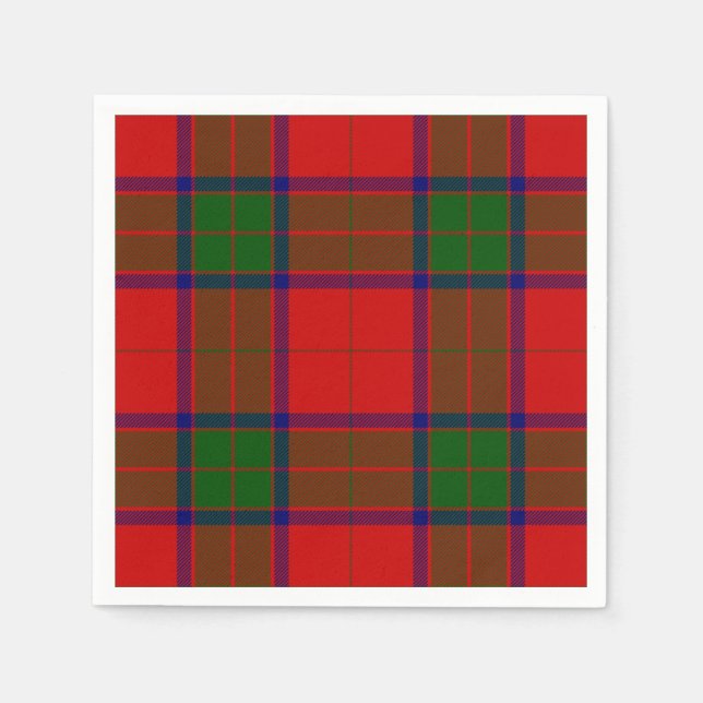 Robertson tartan red green plaid napkin (Front)