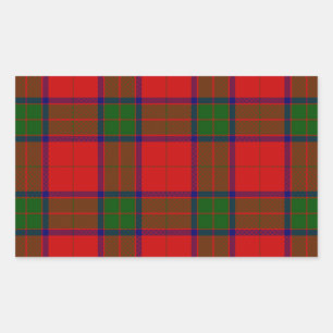 Robertson tartan red green plaid rectangular sticker