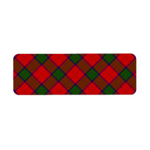 Robertson tartan red green plaid return address label
