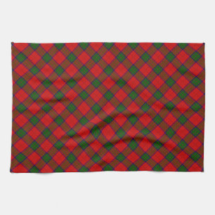 Robertson tartan red green plaid tea towel