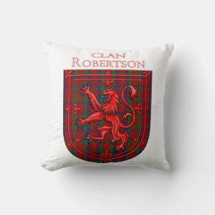 Robertson Tartan Scottish Plaid Lion Rampant Cushion
