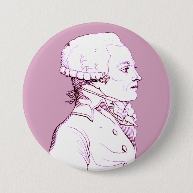 Robespierre profile in Rose 7.5 Cm Round Badge (Front)