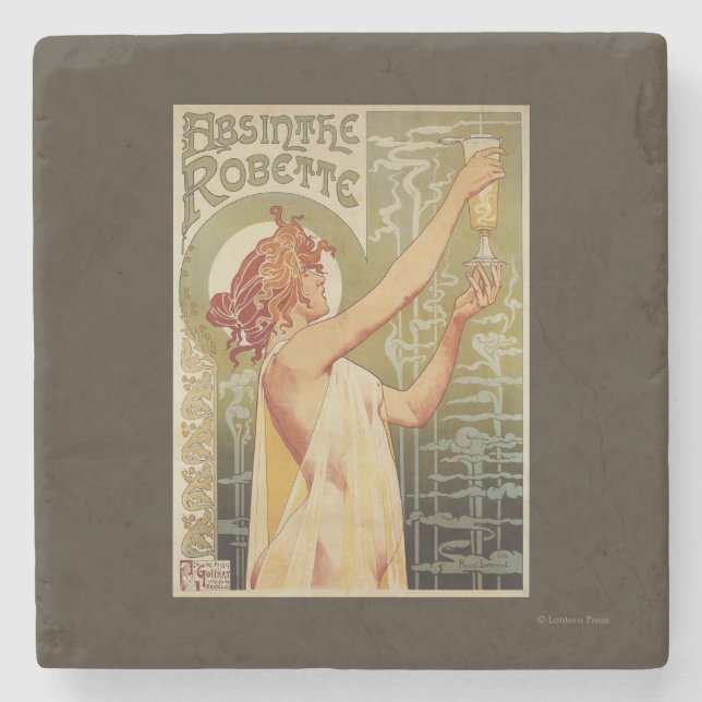 Robette Absinthe Advertisement Poster Stone Coaster (Front)