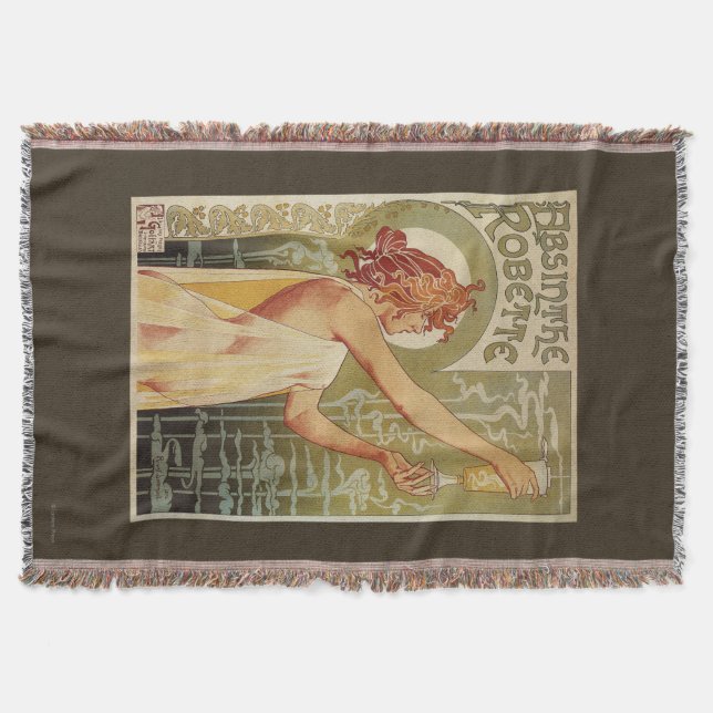 Robette Absinthe Advertisement Poster Throw Blanket (Front)