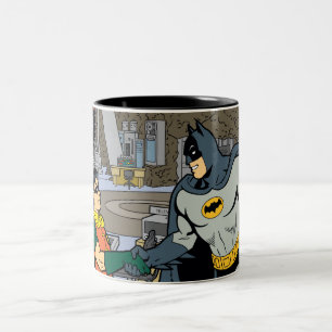 Robin And Batman Handshake Two-Tone Coffee Mug