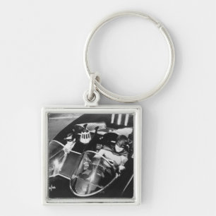 Robin and Batman in Batmobile Key Ring