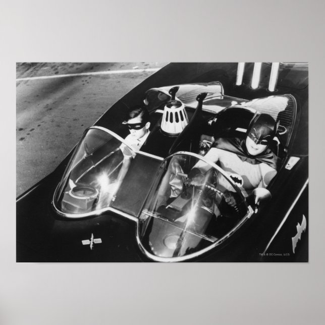 Robin and Batman in Batmobile Poster (Front)