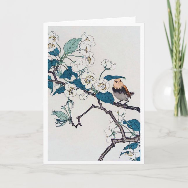 Robin and Cherry Blossoms, Imao Keinen Card (Front)