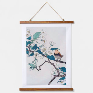 Robin and Cherry Blossoms, Imao Keinen Hanging Tapestry