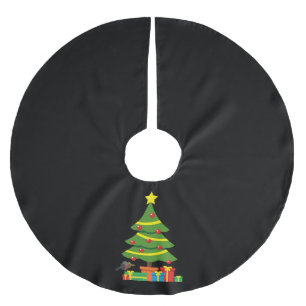 Robin And Colorful Presents Under Christmas Tree Brushed Polyester Tree Skirt
