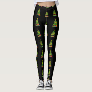 Robin And Colorful Presents Under Christmas Tree Leggings