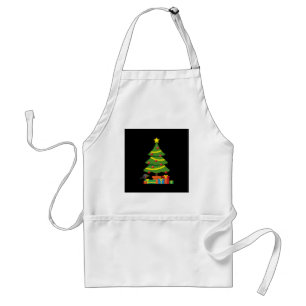 Robin And Colorful Presents Under Christmas Tree Standard Apron
