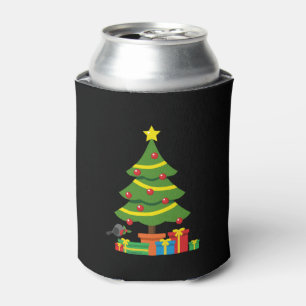 Robin And Colourful Presents Under Christmas Tree Can Cooler