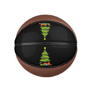 Robin And Colourful Presents Under Christmas Tree Mini Basketball