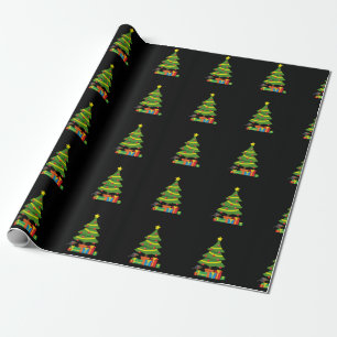 Robin And Colourful Presents Under Christmas Tree Wrapping Paper