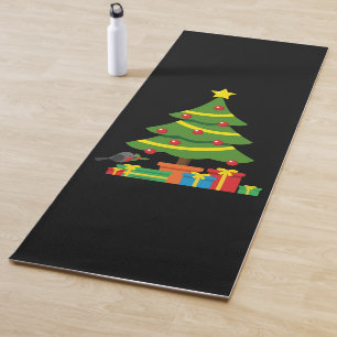 Robin And Colourful Presents Under Christmas Tree Yoga Mat