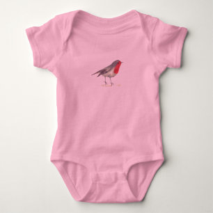 Robin bird Baby Girl Christmas Girly Cute Bodysuit