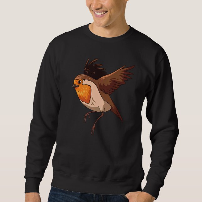 Robin Bird  Cute Birds Animal  Graphic Sweatshirt (Front)