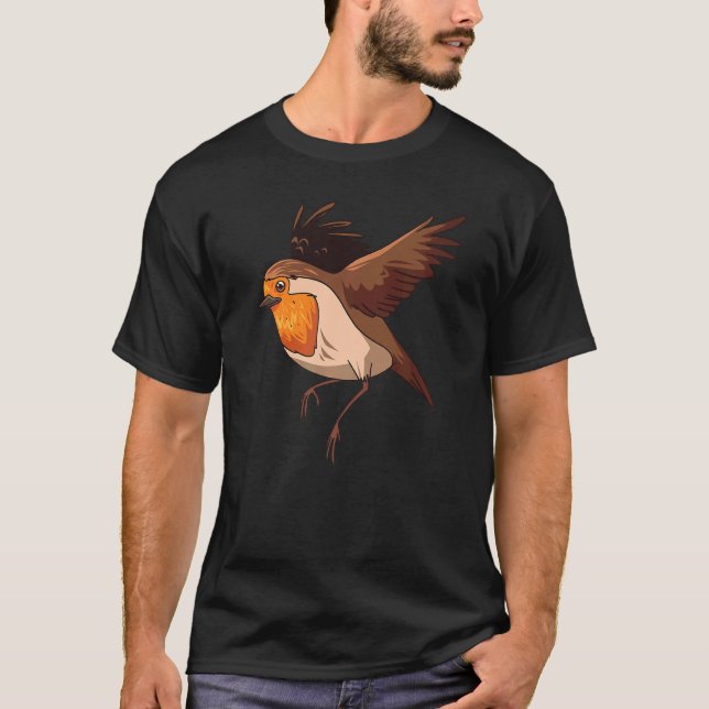 Robin Bird  Cute Birds Animal  Graphic T-Shirt (Front)