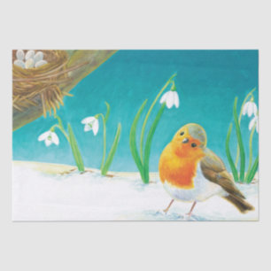 Robin Bird (Erithacus rubecula) Tissue Paper