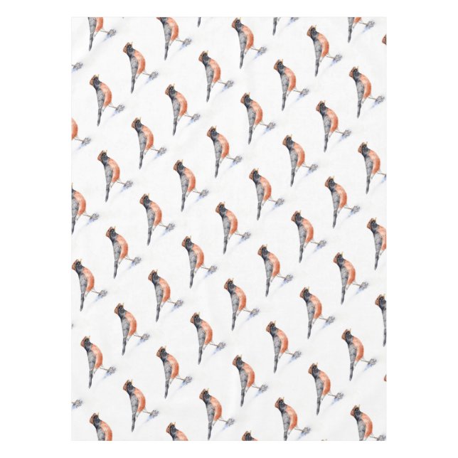 Robin Bird in Hat Tablecloth (Front)