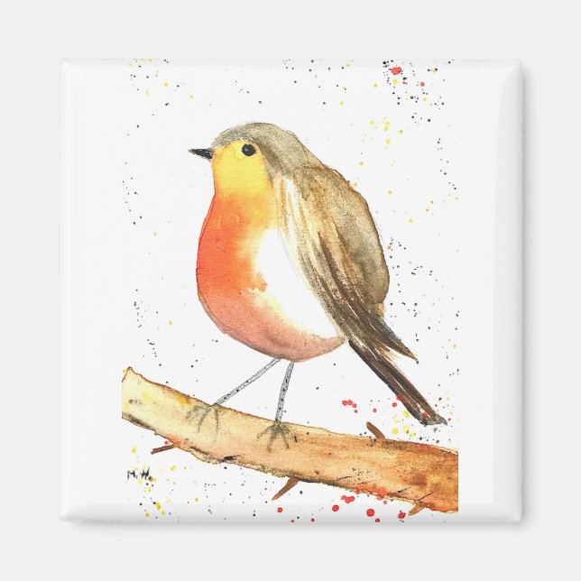 Robin bird magnet (Front)