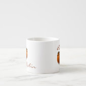 Robin Bird Winter Branch Personalised Christmas Espresso Cup (Front)