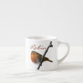 Robin Bird Winter Branch Personalised Christmas Espresso Cup (Right)