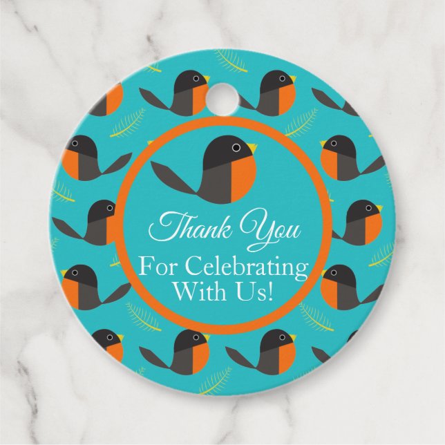 Robin Birds  Favour Tags (Front)