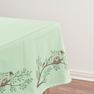 Robin Birds Nest Eggs Spring Baby Shower Tablecloth