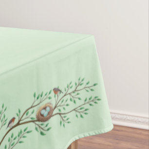 Robin Birds Nest Eggs Spring Baby Shower Tablecloth